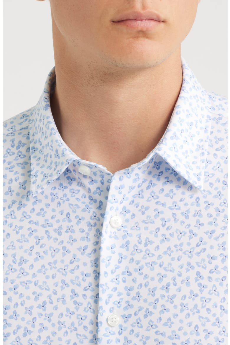 Roan Print Button-Up Cotton Blend Shirt, Alternate, color, LIGHT/ PASTEL BLUE