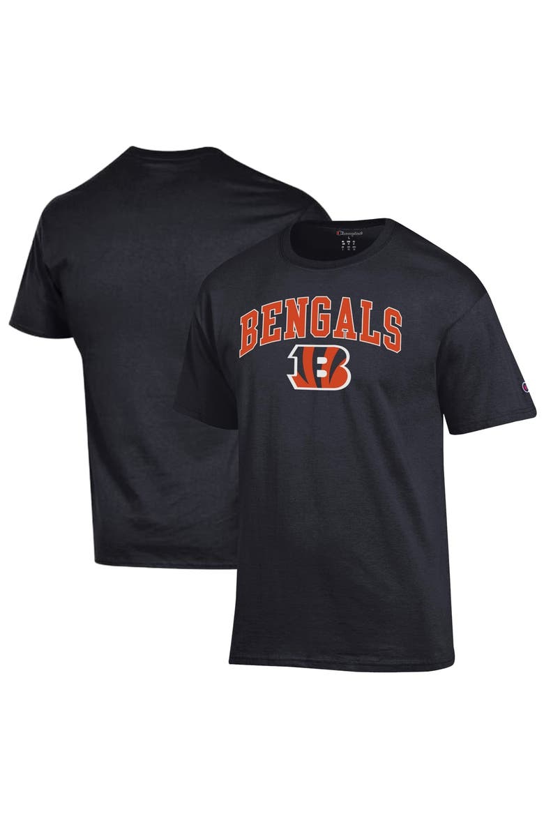 Men's Champion Black Cincinnati Bengals Arch Over Logo T-Shirt, Main, color, Black