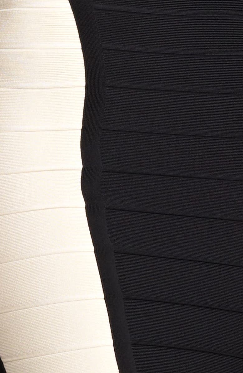 Herve Leger Colorblock Cutout Bandage Dress, Alternate, color,