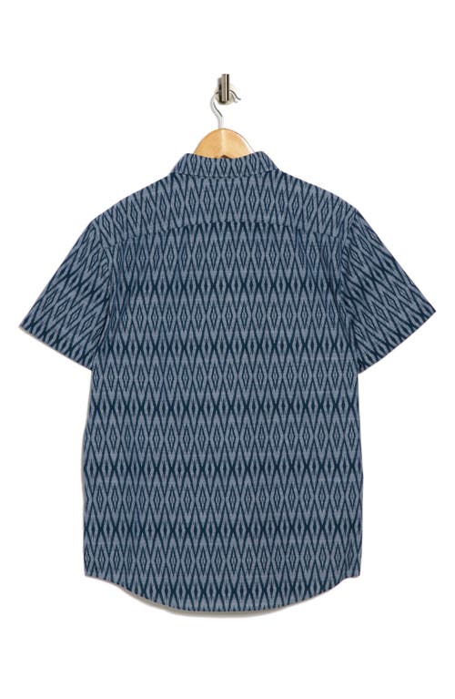 Original Penguin Geometric Print Stretch Cotton Button-up Shirt In Blue