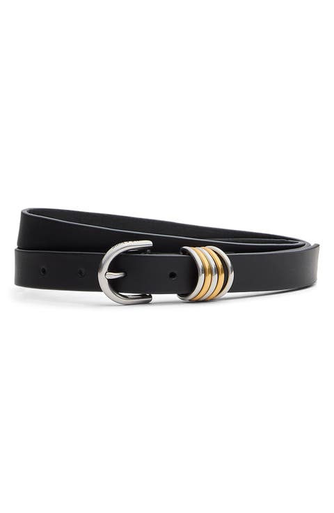 Sasha Leather Skinny Belt