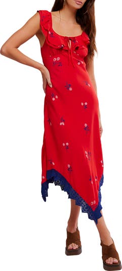eyelet puff sleeve midi dress Gracie Eyelet Puff Sleeve Midi Dress