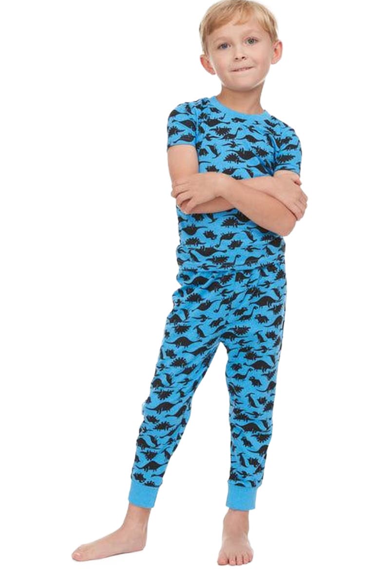 BenBen 2 Pack Boys' Shortsleeve Pajamas, Main, color, Dark Dinosaurs/Trucks