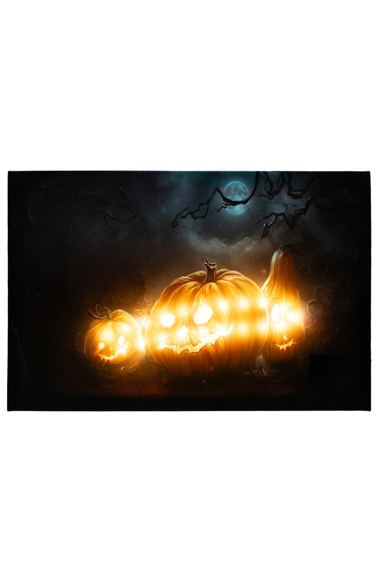 Northlight LED Lighted Spooky Halloween Jack-O-Lanterns Canvas Wall Art - 23.5"  x 15.75", Alternate, color, 