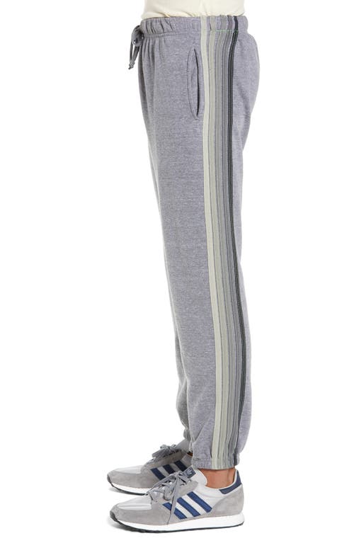 Aviator Nation 5-stripe Slim Fit Sweatpants In Heather Grey/grey Stripe