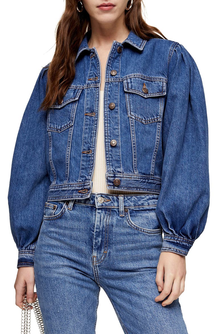 Tilda Denim Jacket, Main, color, MID BLUE