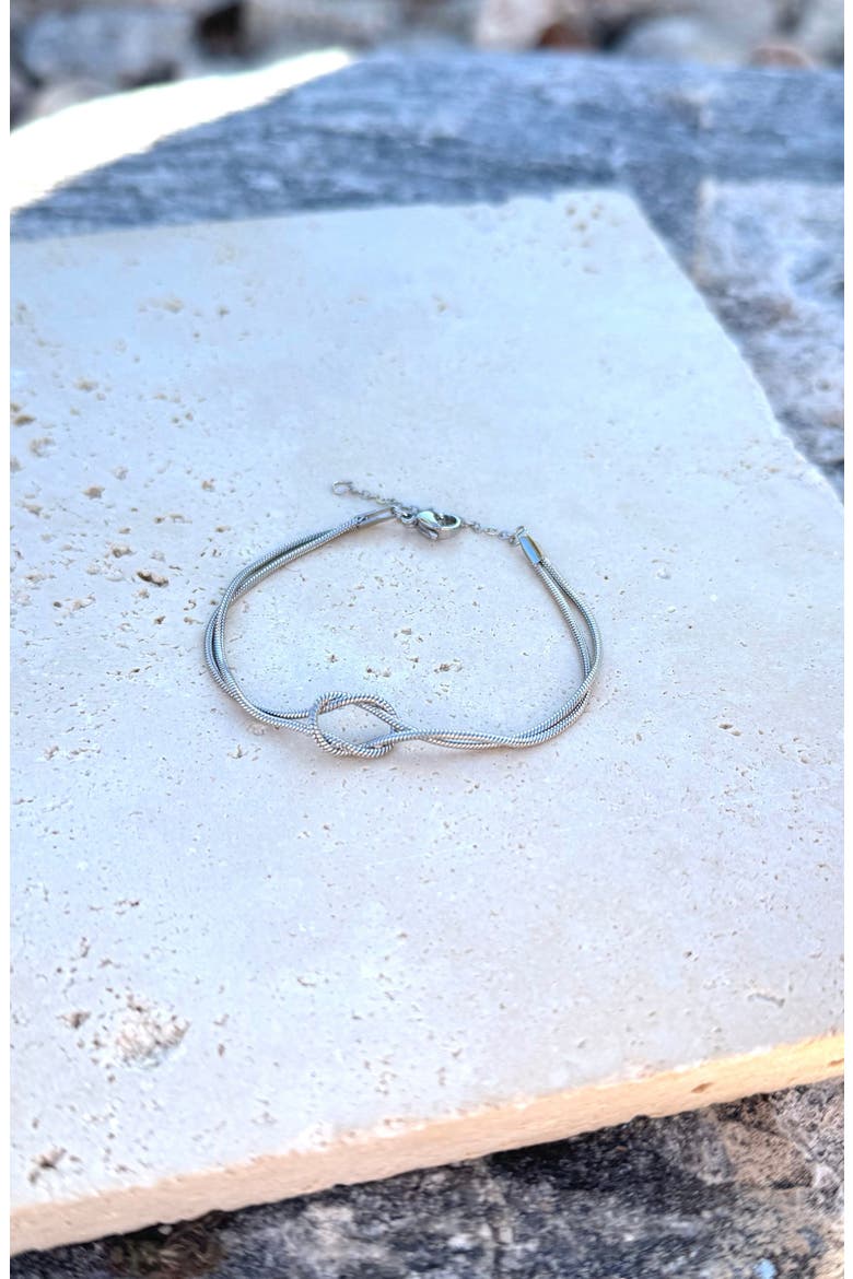 Knotted Chain Bracelet, Alternate, color, SILVER
