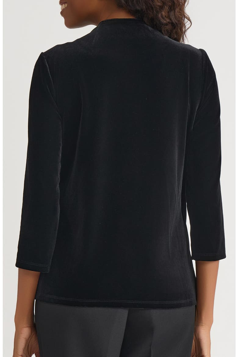 Wrap Velvet Top, Alternate, color, BLACK