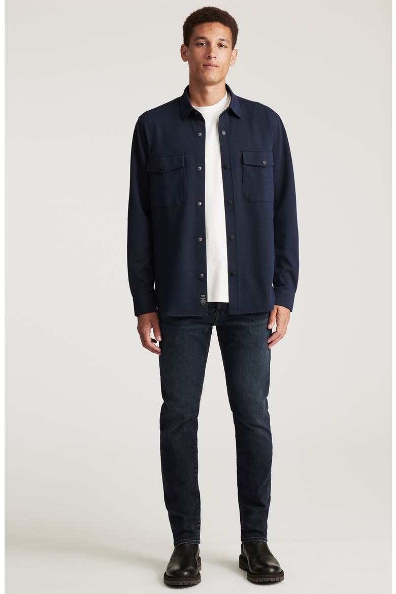 Pocket Knit Snap-Up Shirt, Alternate, color, BARITONE BLUE