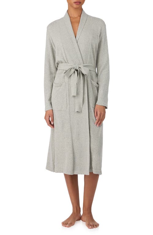 Ralph Lauren Lauren Sweater Knit Monogram Cotton & Cashmere Robe In Gray