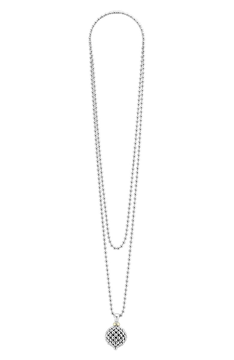 LAGOS Sterling Silver Ball Long Pendant Necklace, Alternate, color, Caviar Ball