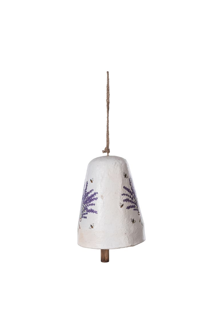 Lavender Botanical Leaves Bouquet Cottage Decorative Hanging Bell, Alternate, color, Purple