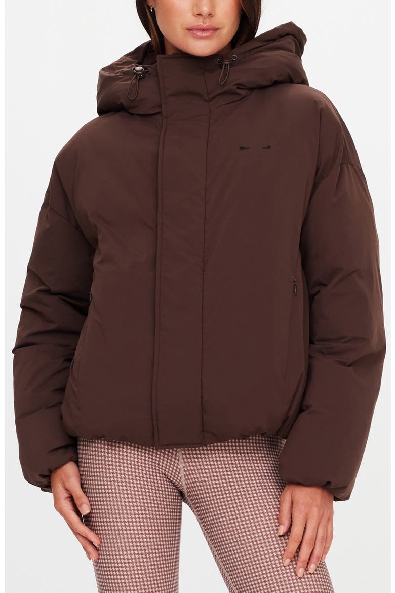 Mercer Hooded Puffer Jacket, Main, color, BROWN