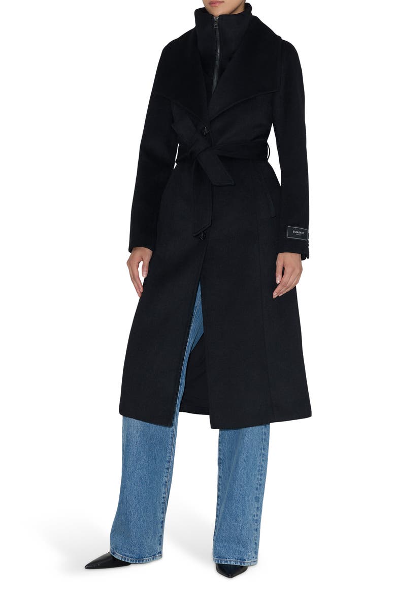Soia & Kyo Ilana Bib Detail Wool Blend Trench Coat (Women) | Nordstrom