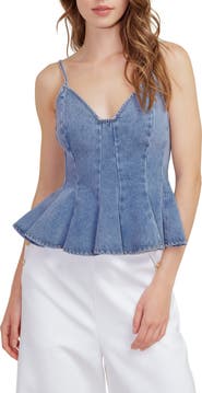 FREEMARKET Denim Peplum Top