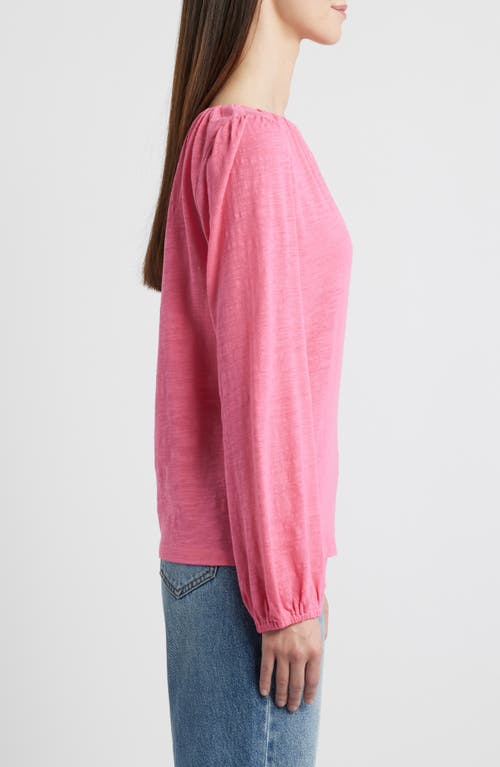 Caslonr Caslon(r) Gathered Neck Top In Pink Caliente