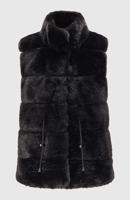 Lyla Grant Fur-free Rex Rabbit (faux Fur) Vest In Black