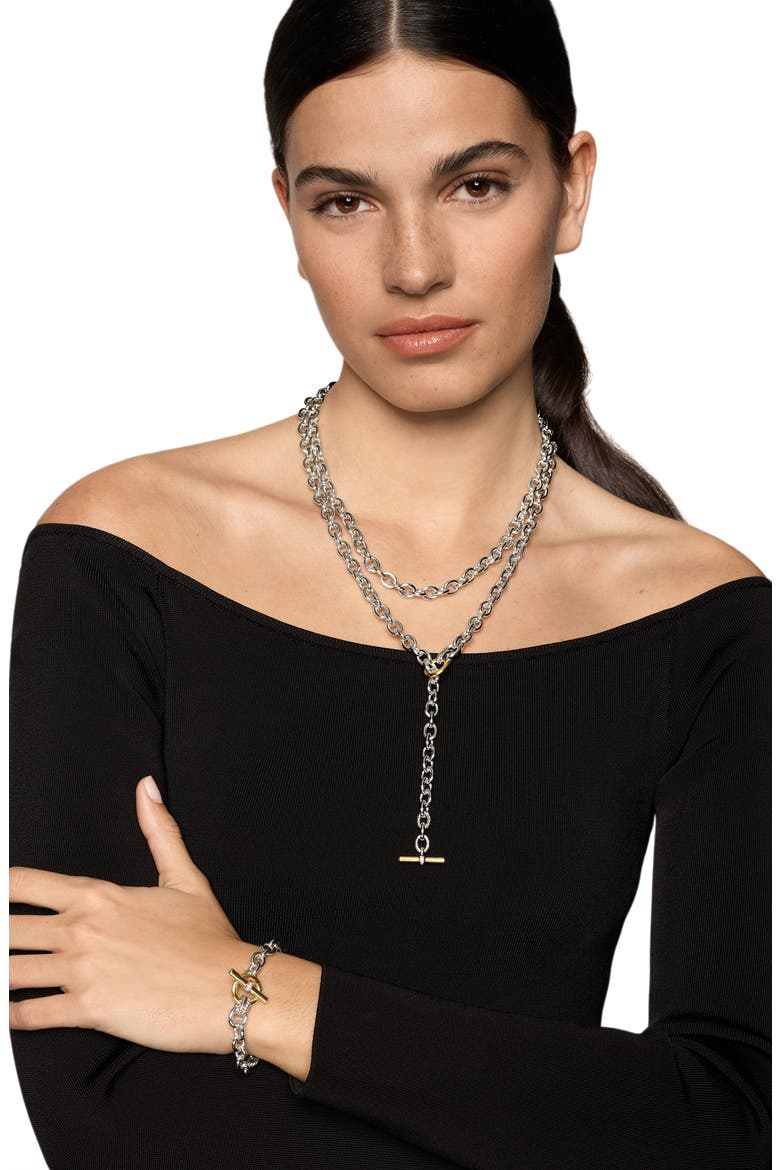 Mercer Convert Necklace in Sterling Silver & 18K Gold, Alternate, color, SILVER PAVE