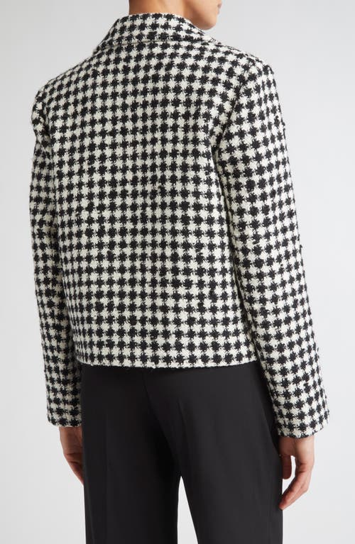 Max Mara Studio Volante Houndstooth Tweed Jacket In Black