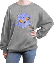 KPop Demon Hunters Junior's Mischievous Feline Flowerpot Sweatshirt
