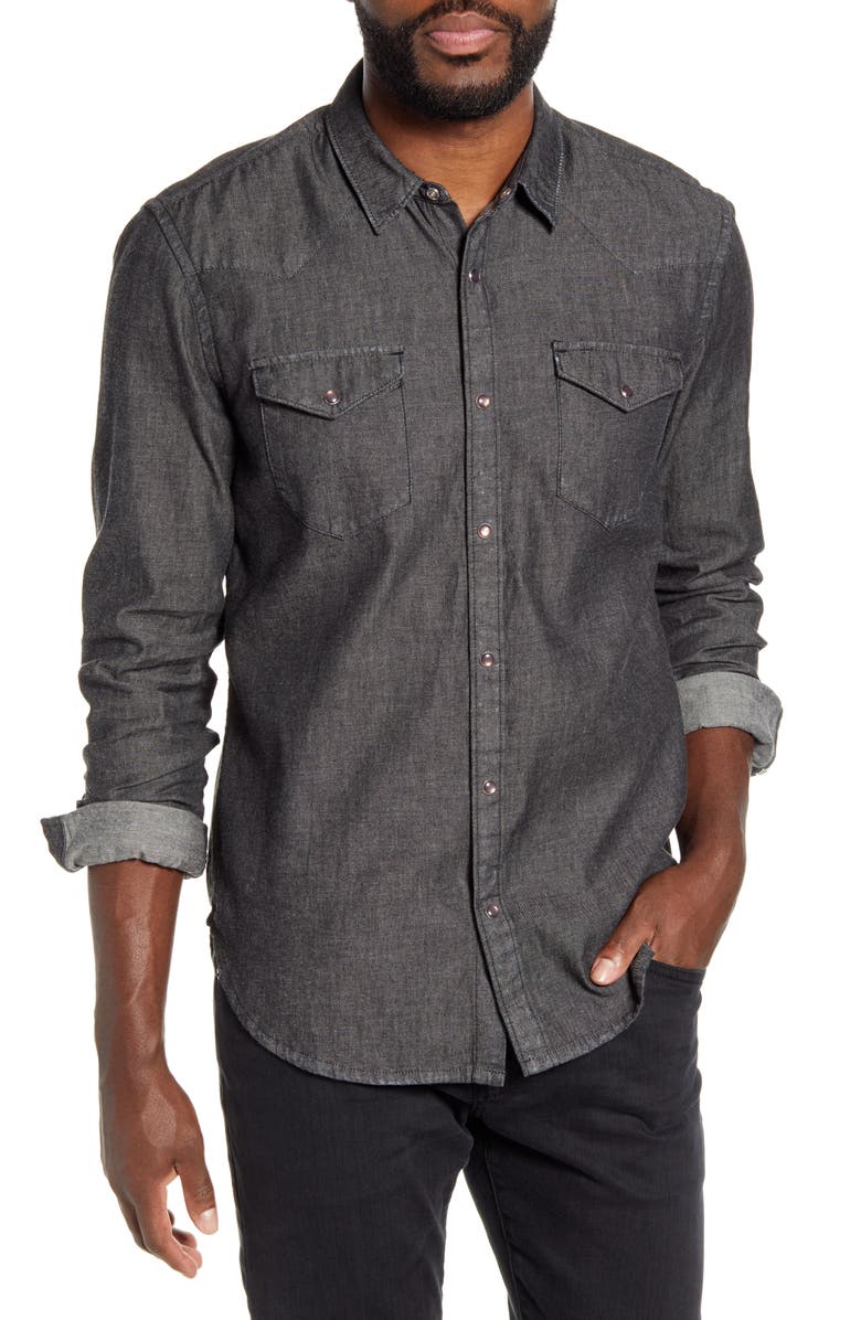 John Varvatos Star USA Clint Snap-Up Western Shirt, Main, color,
