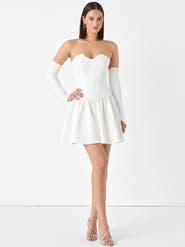 LARA New York Beaded Faux-Wrap V-Neck Bridal Gown
