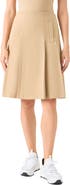 Akris punto Pleated Cotton Twill A-Line Skirt