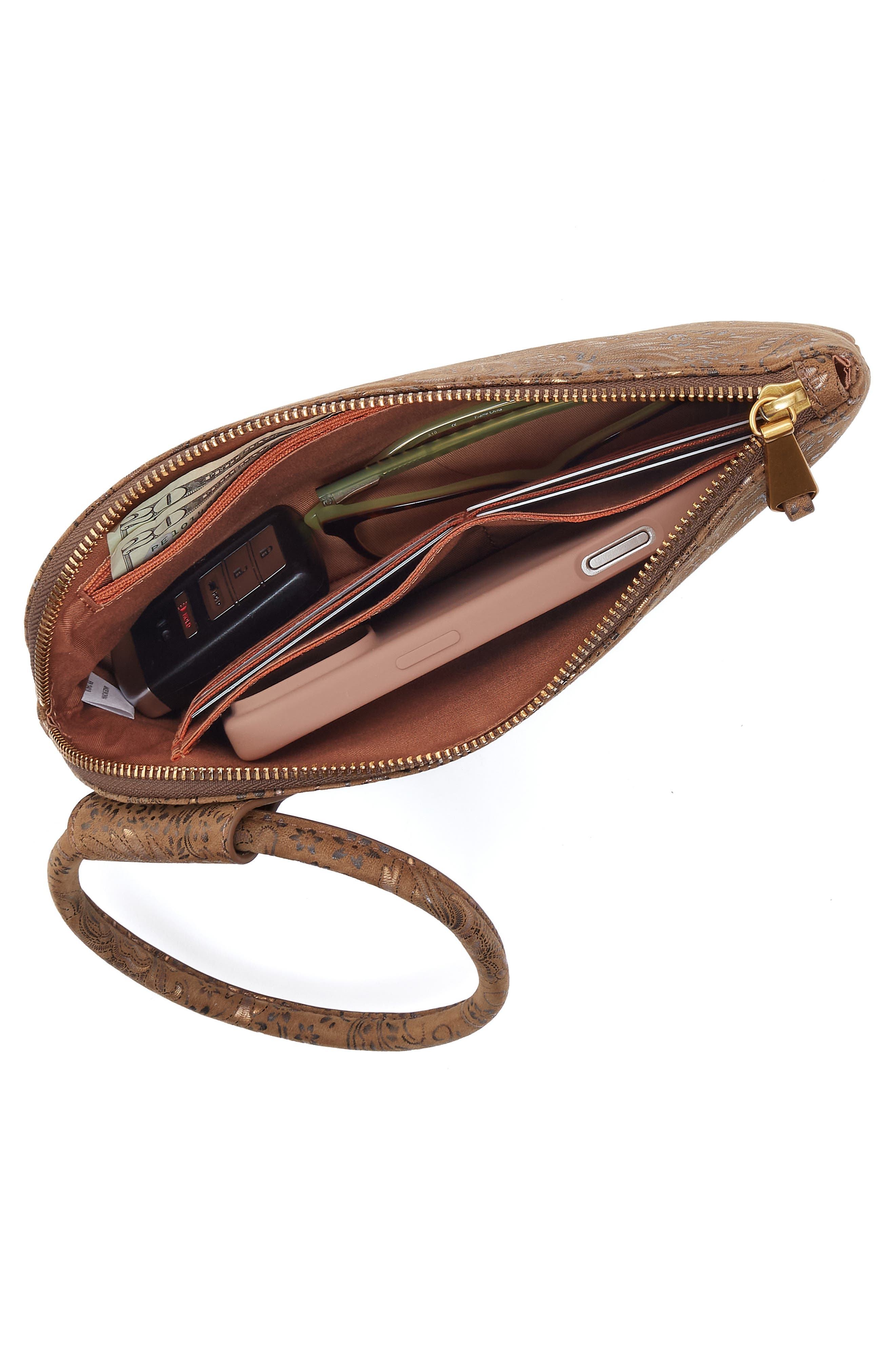 Sable Leather Wristlet, Alternate, color, MINK FOLKLORE