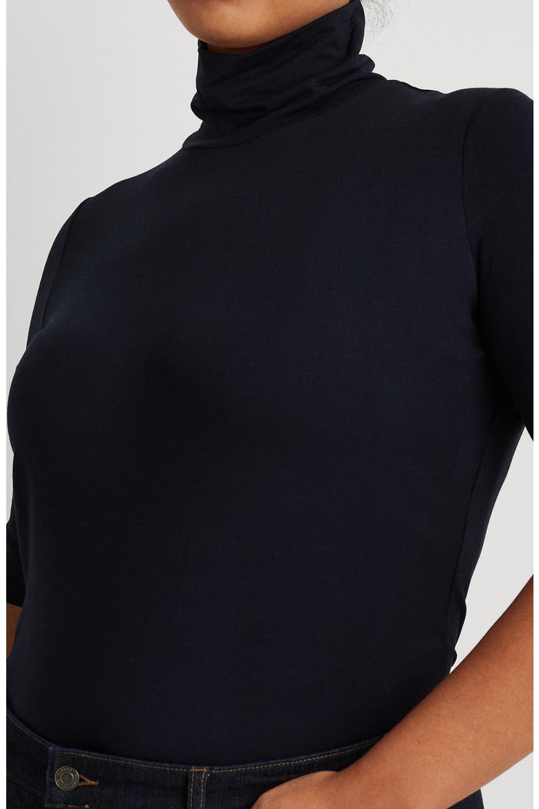 Scrunch Neck Top, Alternate, color, LAUREN NAVY