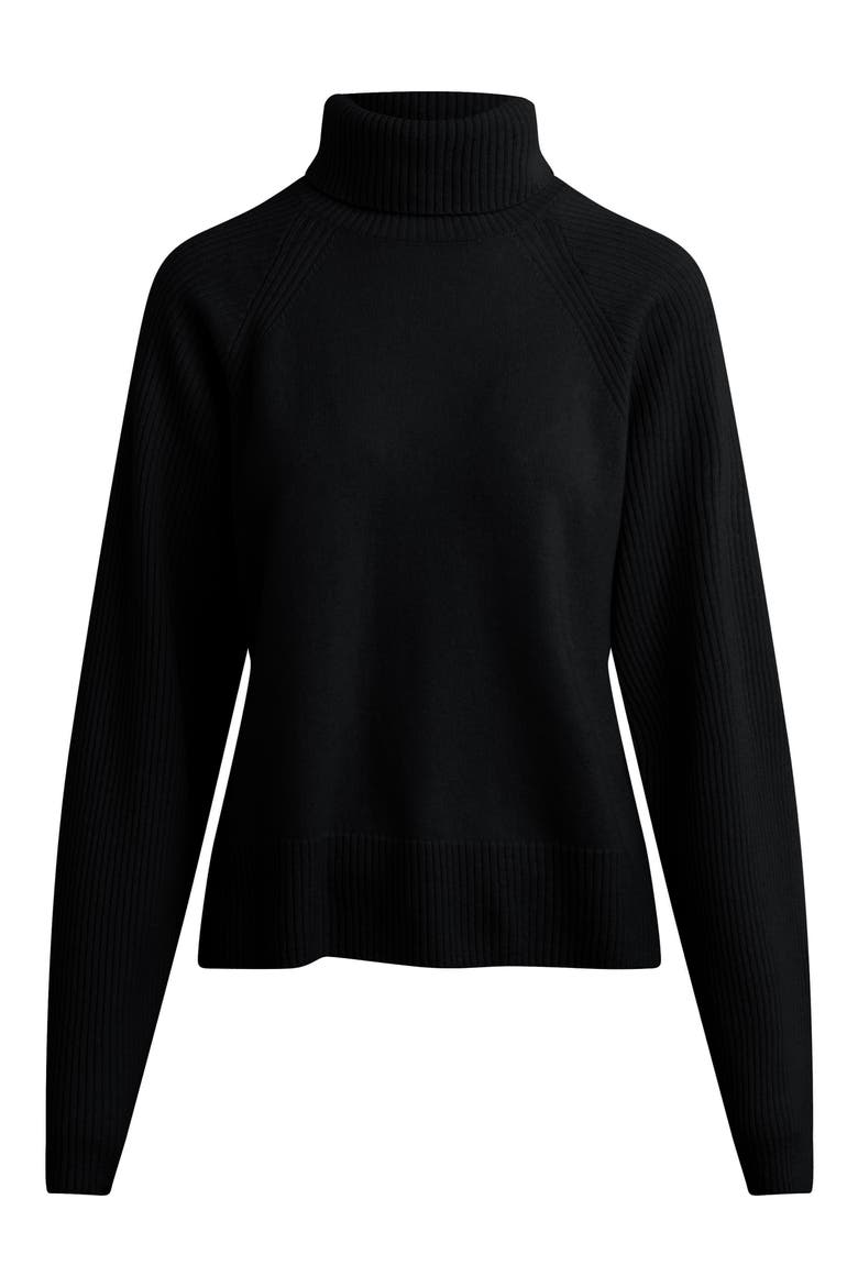 The Minimalist Cashmere Turtleneck Sweater, Alternate, color, BLACK