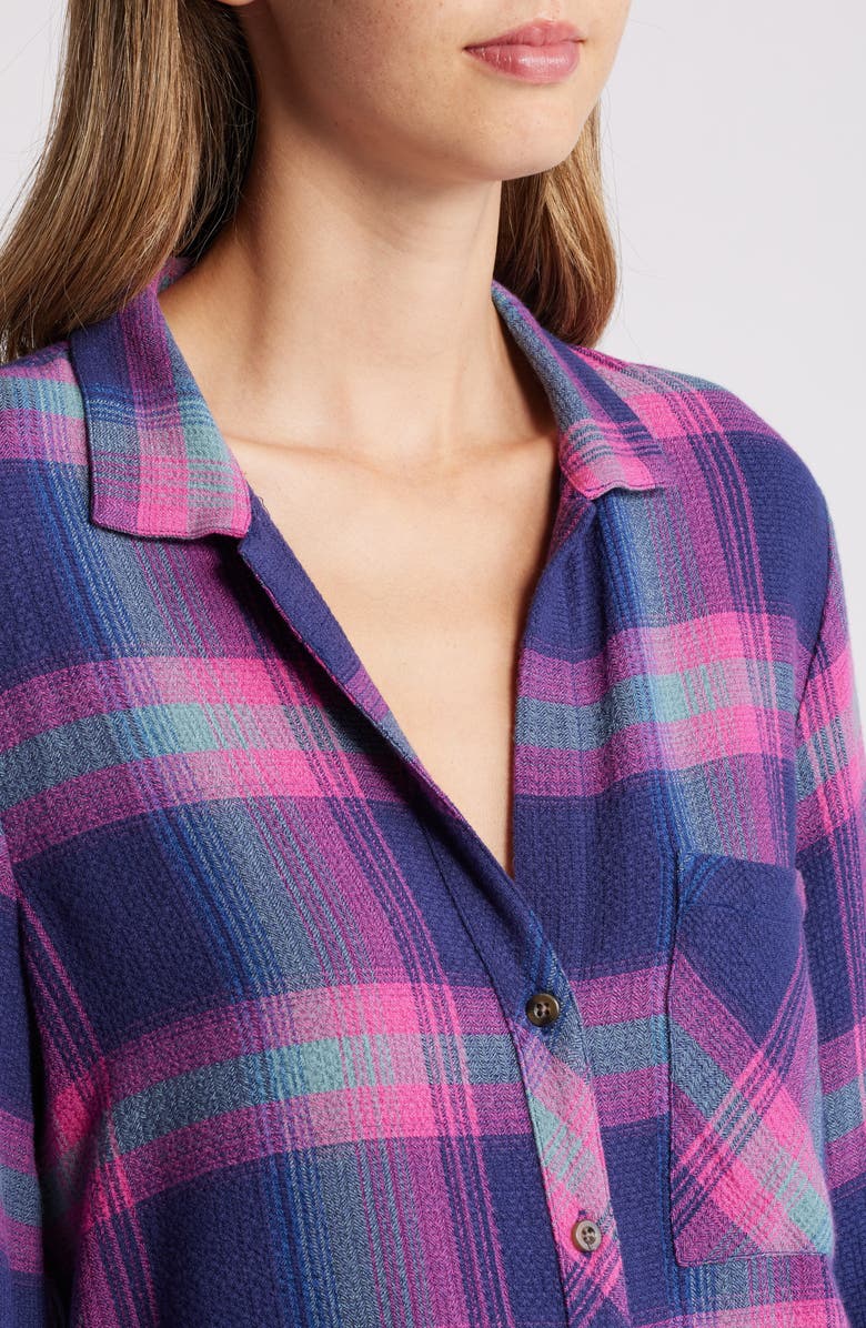 Hatley Lila Plaid Button-Up Shirt, Alternate, color, 