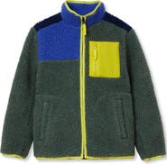 Lands' End Kids High Pile Contrast Full Zip Up Jacket