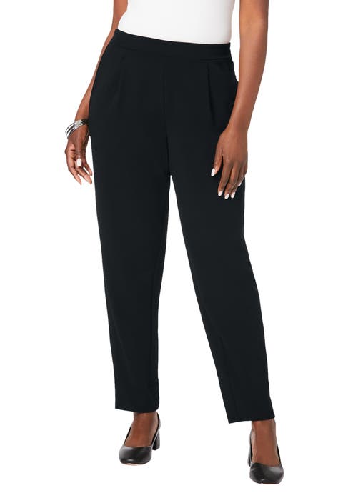 Stretch Knit Crepe Straight Leg Pants (Plus)