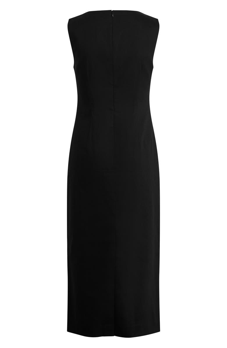 Favorite Daughter The Perfect Opportunity Linen Blend Midi Dress, Alternate, color, Black