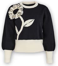 SAACHI Ruffled Bloom Pullover Sweater