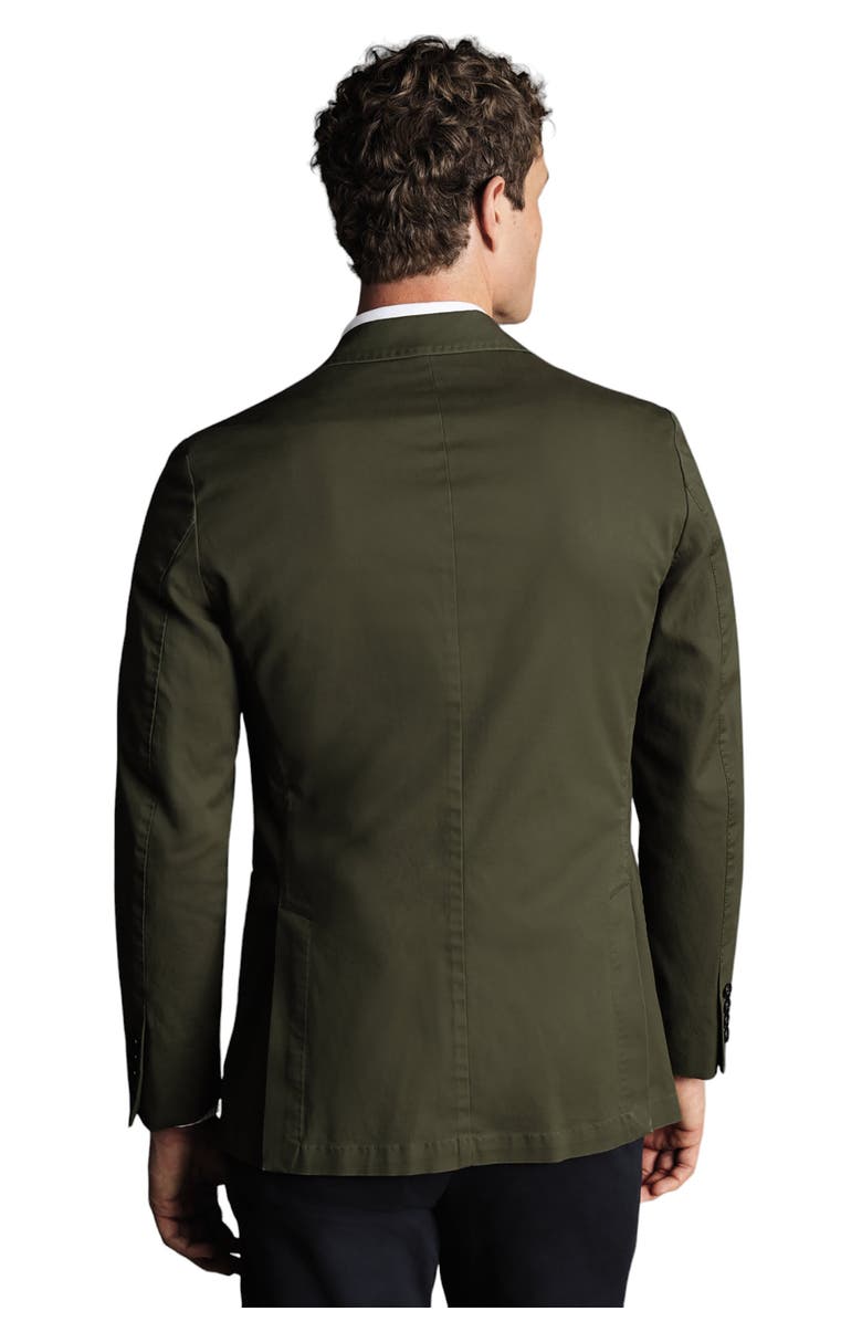 Charles Tyrwhitt Cotton Stretch Slim Fit Jacket, Alternate, color, Olive Green