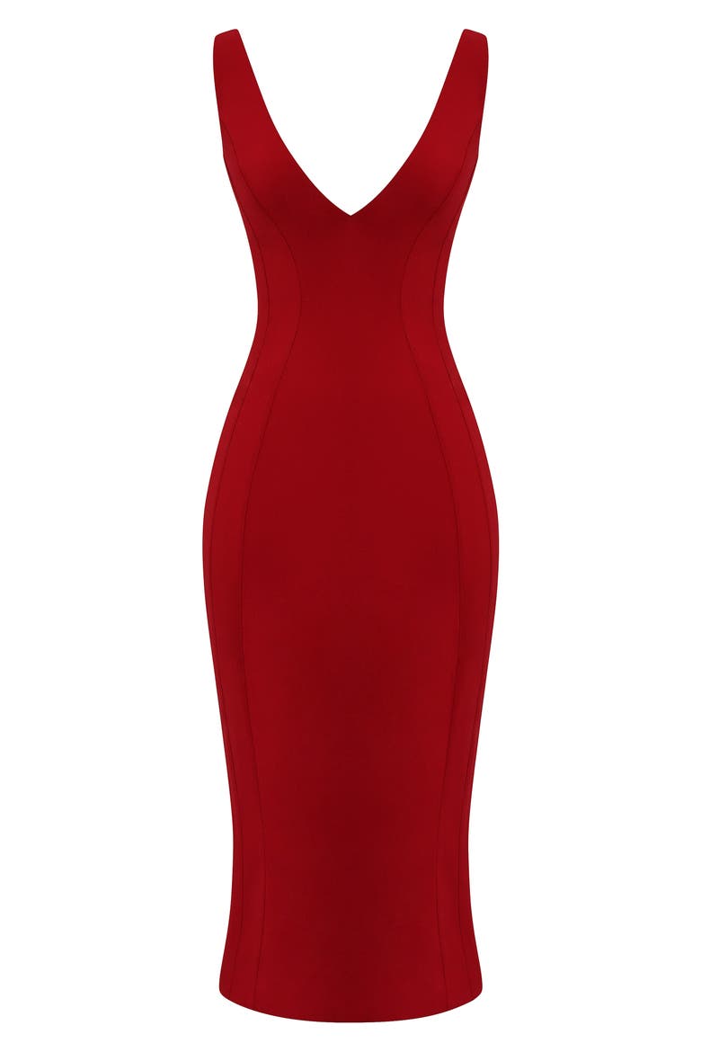 Cece Body-Con Cocktail Dress, Alternate, color, RED ROSE