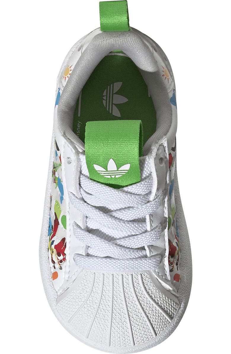 adidas Kids' x Disney Adifom Superstar 360 Sneaker, Alternate, color, White/ Grey/ Semi Lucid Lime