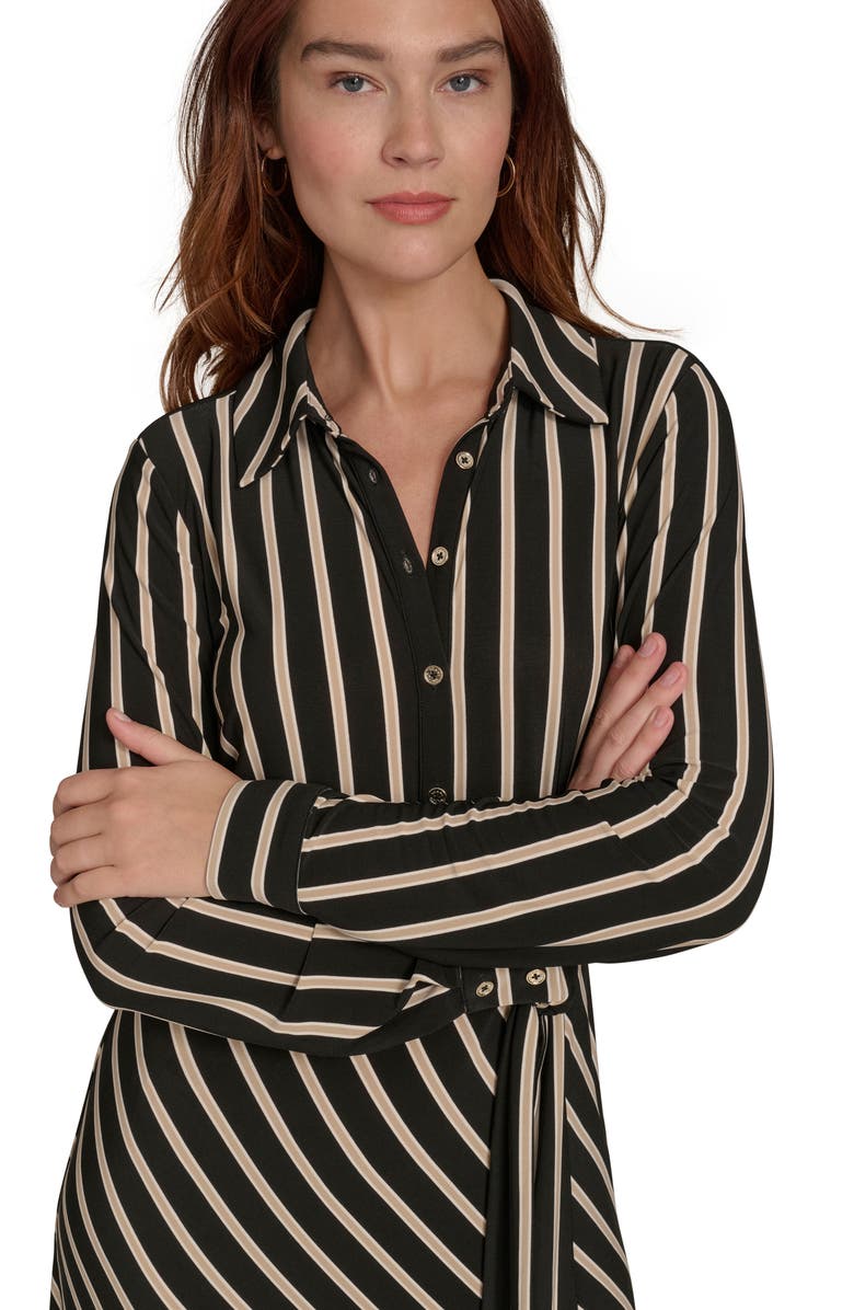 Tommy Hilfiger Long Sleeve Midi Dress, Alternate, color, Black.sand