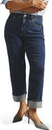Universal Standard Stevie High Waist Cuffed Straight Leg Jeans
