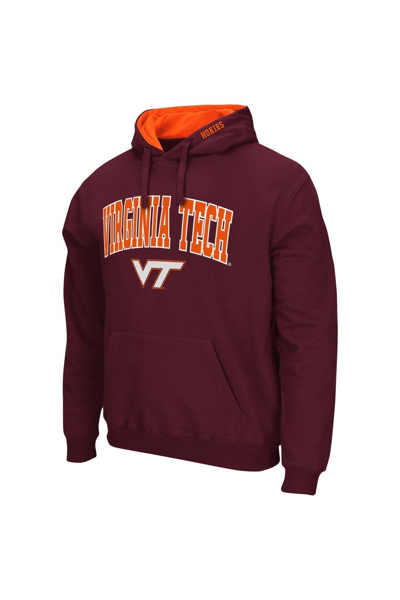 Men's Colosseum Maroon Virginia Tech Hokies Arch & Logo 3.0 Pullover Hoodie, Alternate, color, Maroon