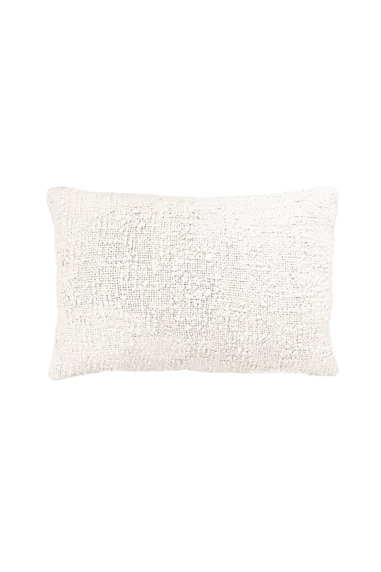 Cozy Cotton Boucle Lumbar Pillow with Down Insert, Main, color, White