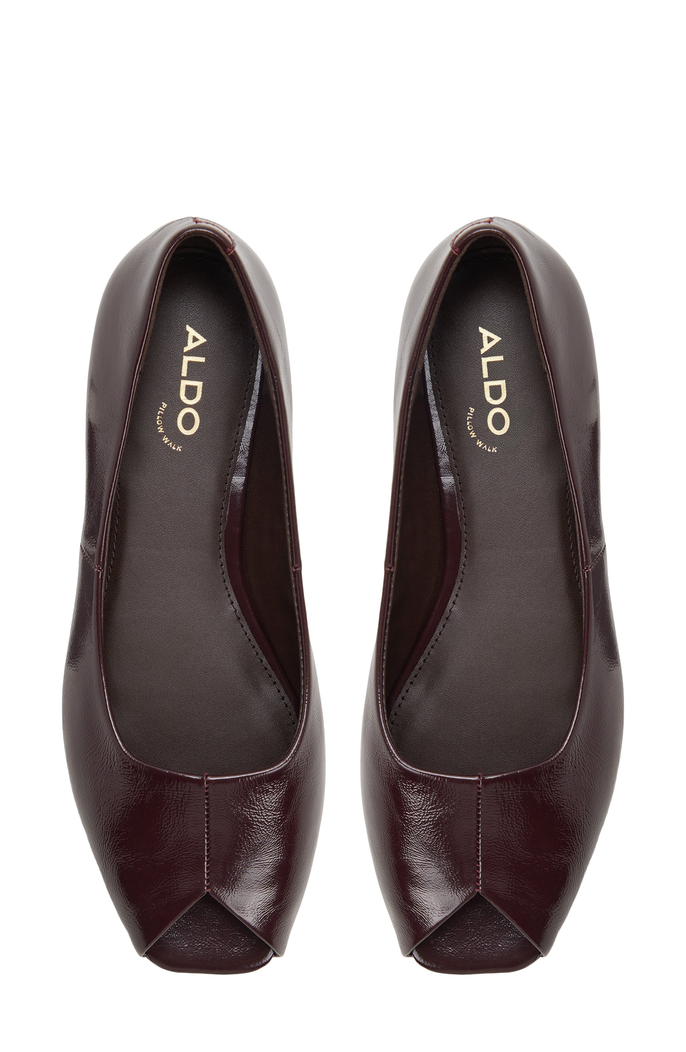 Alieiki Peep Toe Flat, Alternate, color, BORDEAUX