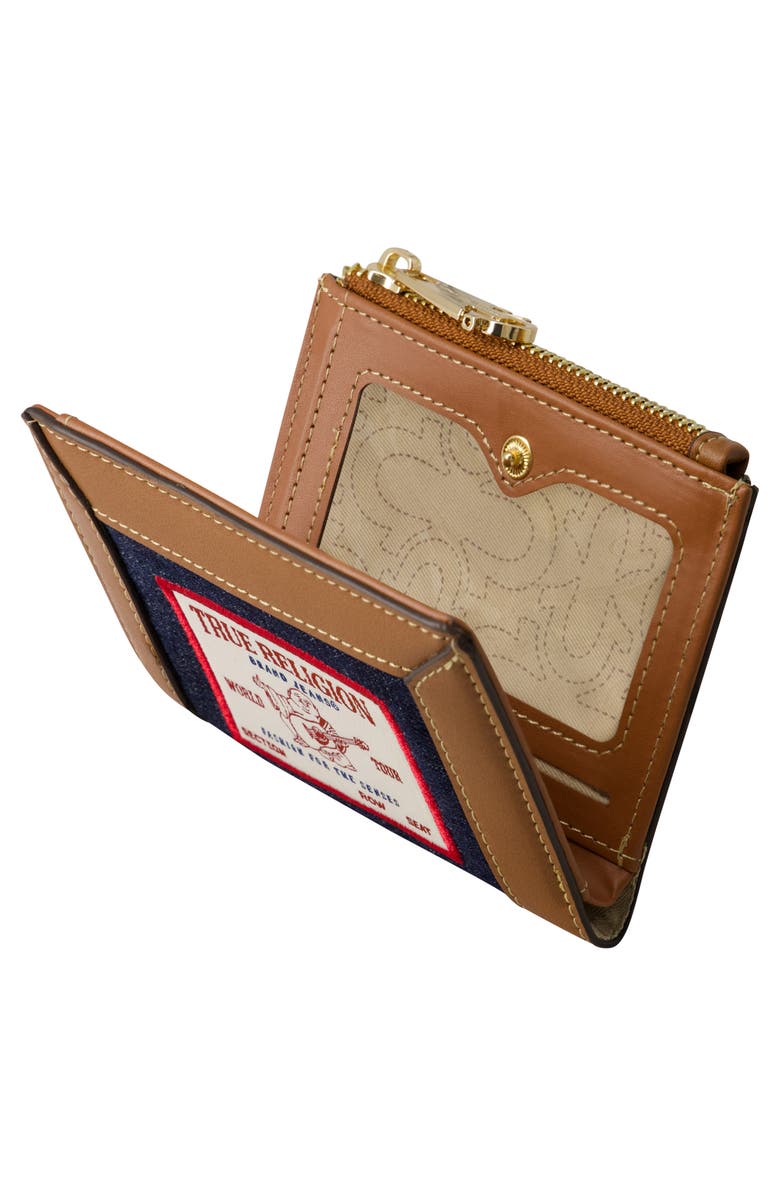 True Religion Buddha Patch Small Denim Wallet, Alternate, color, Dark Denim