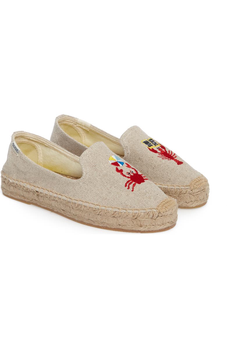 Soludos x Mary Matson Lobster & Crab Platform Espadrille, Alternate, color,