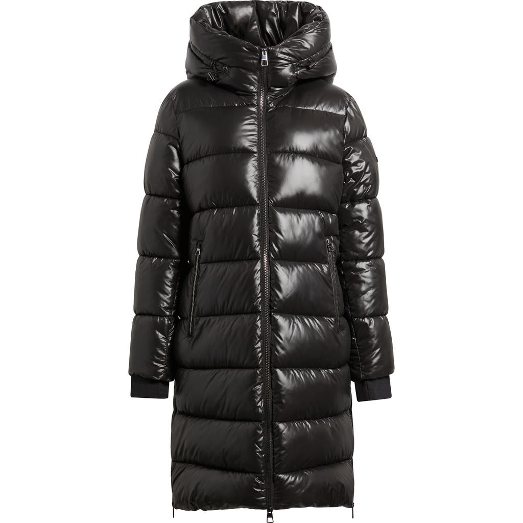 Bcbg Water Resistant Hooded Puffer Coat In Black