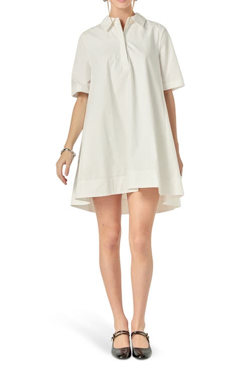 Trapeze Cotton Shirtdress