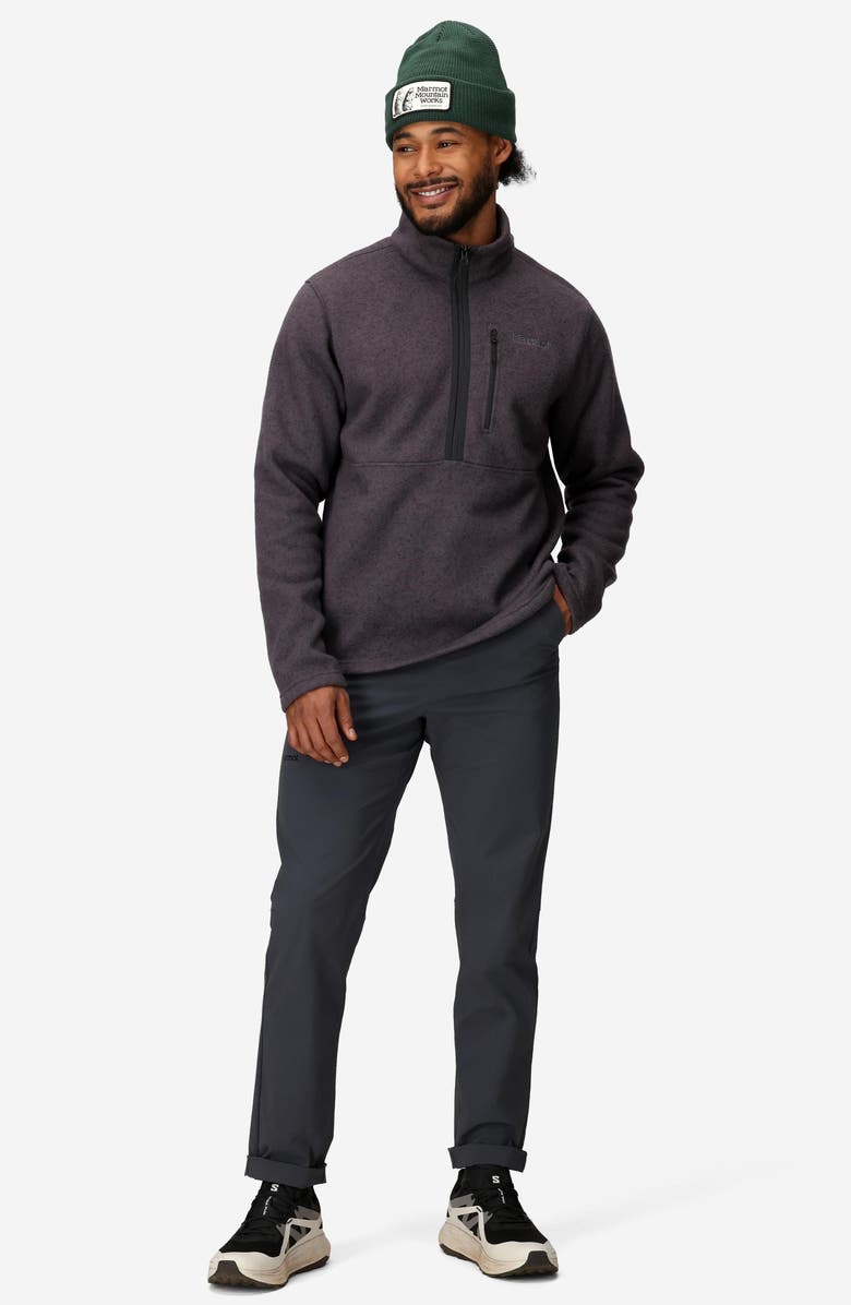 Marmot Drop Line Half Zip Fleece Jacket, Alternate, color, Black Heather