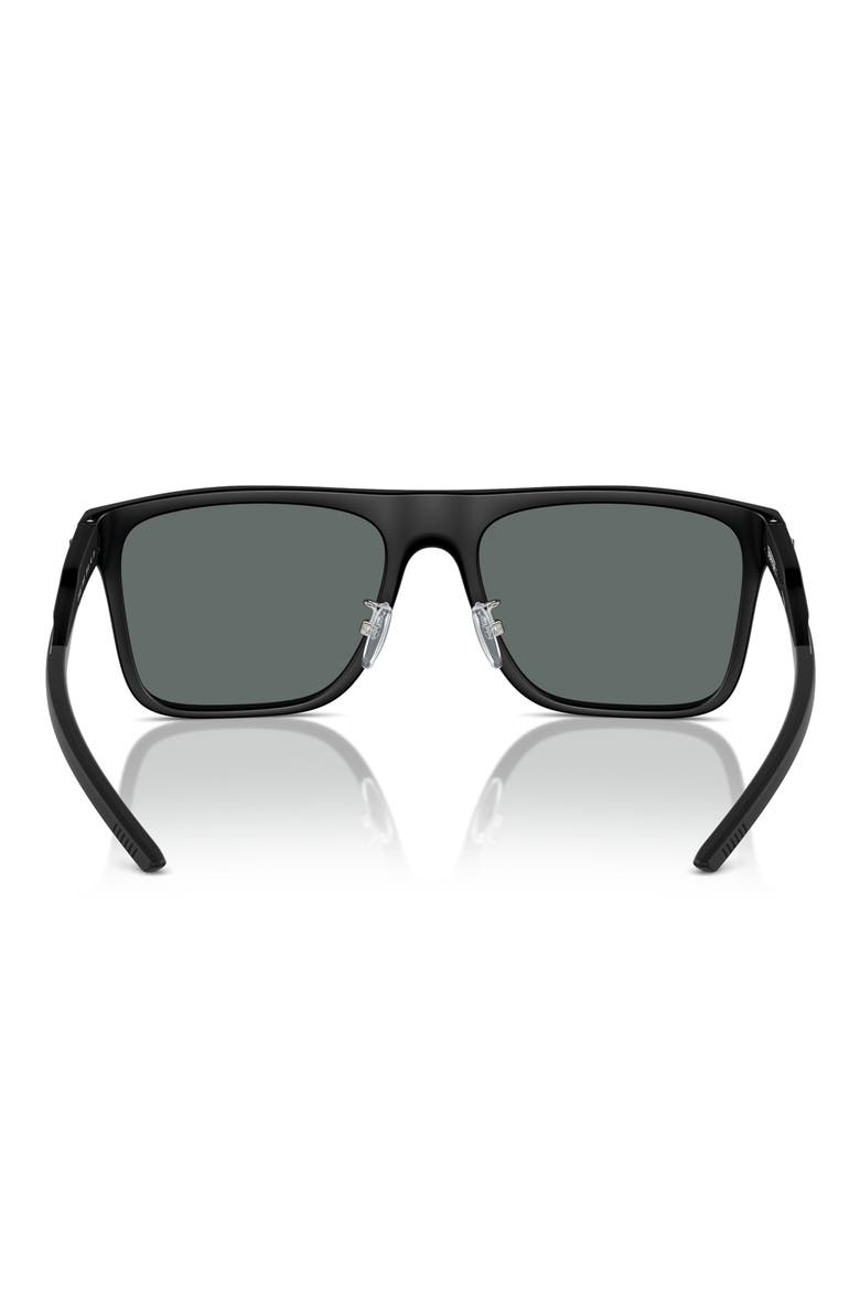 58mm Polarized Square Sunglasses, Alternate, color, MATTE BLACK