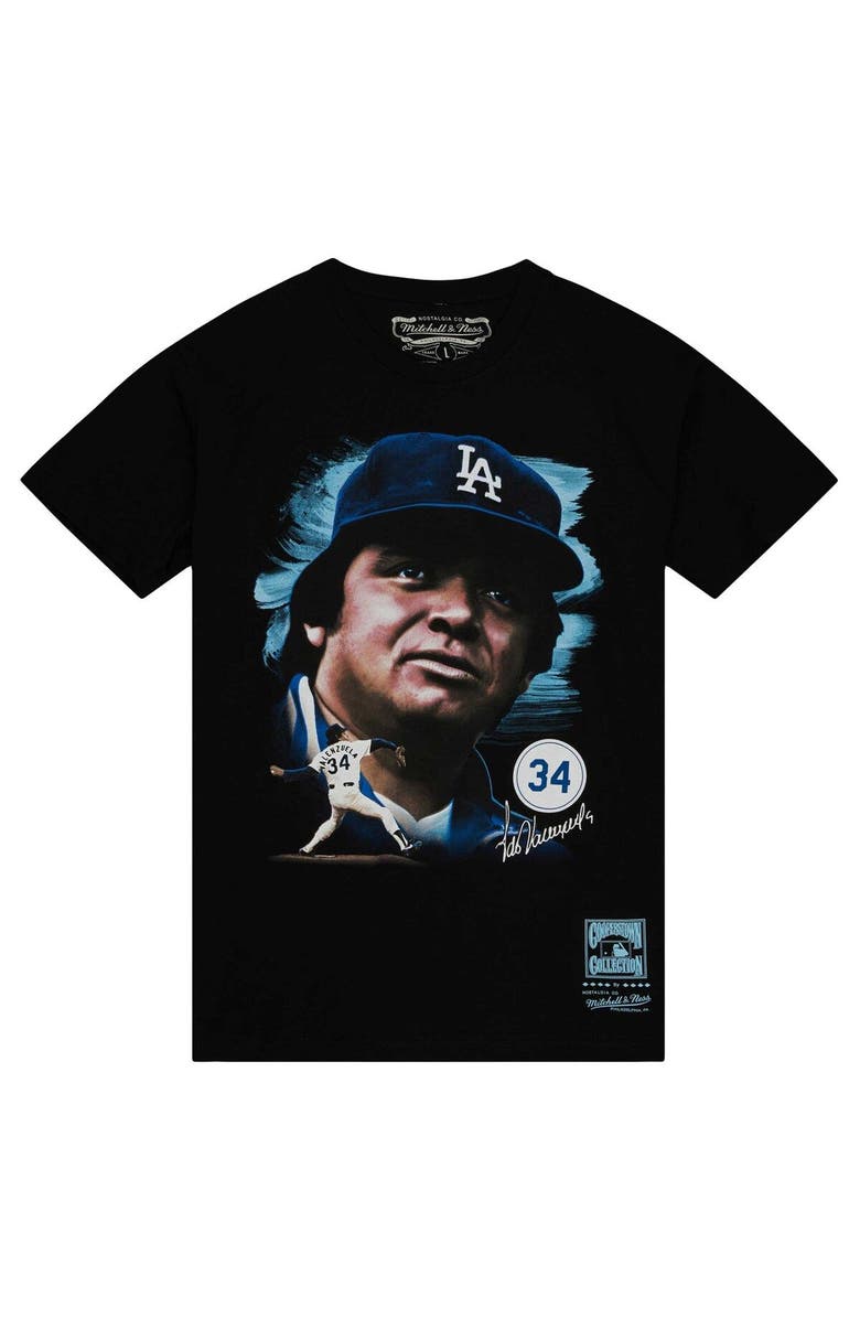 Mitchell & Ness Men's Mitchell & Ness Fernando Valenzuela Black Los Angeles Dodgers Cooperstown Collection Portrait T-Shirt, Alternate, color, 